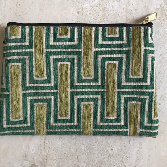 Danny K green and beige clutch - Picture 2 of 3